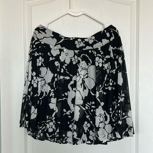 INC Black and White Floral Skirt-Large